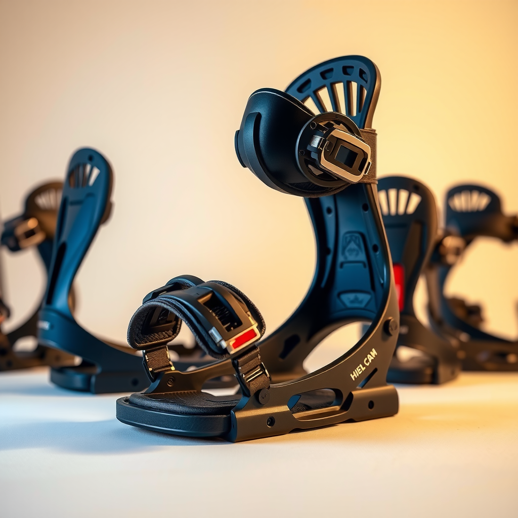 最適なフィット感のための調整可能な角度とストラップを備えた高性能スノーボードバインディング